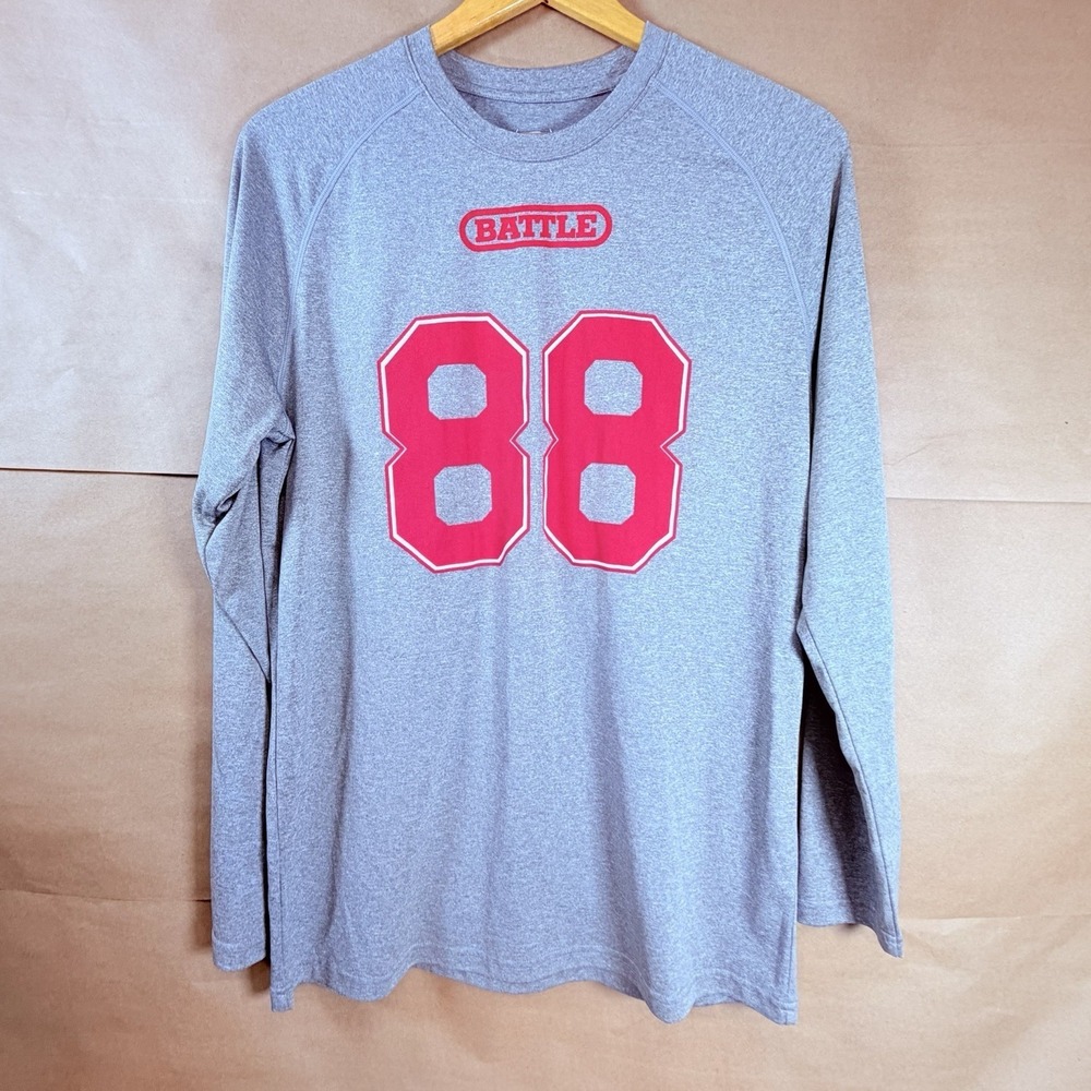 88 Tactical Battle 88 Mens L Gray Long Sleeve Performance Shirt 100% Polyester